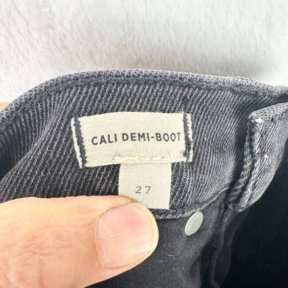 Madewell Cali Demi Boot Jeans Size 27 Black Non Distressed Stretch Cropped - Picture 5 of 6